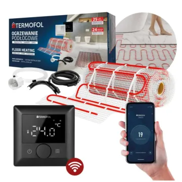 HEIZMATTE für Fliesen SET FUSSBODENHEIZUNG 0,5m2 150W +H5WIFI