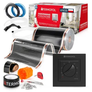SET Heizfolie Infrarot Breite 50cm Leistung 60W 1m² +TF-H3 BLACK